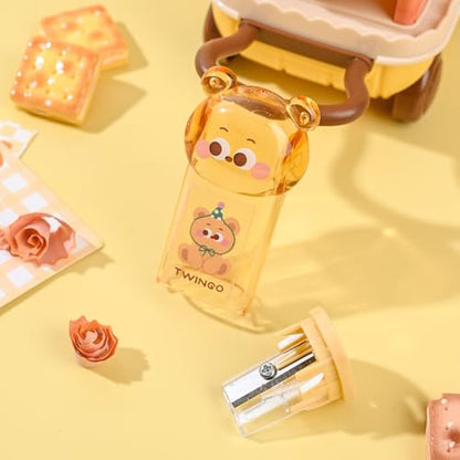 Cute Bear Stationery Set,Including 3Pcs Cute Bear Pencil Sharpeners, Kawaii School Supplies for Kawaii Office School Home Supplies - style: bear