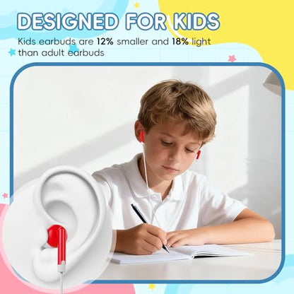 30 Pack Bulk Earbuds for Kids School Classroom Multi Color,Wholesale Wired Stereo in Ear Student Headphones with 3.5 mm Jack,Individually Bagged(HLY101) - size: 30 PACK