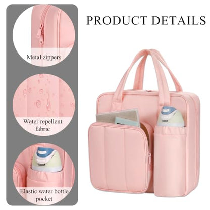 Upgraded Zipper Binder | 3-Inch & 2-Inch O-Rings, 600 Sheet Capacity Trapper Keeper with 13 Inch Laptop Sleeve & Water Bottle Holder, Binder Bag with Multi-Pockets & Shoulder Strap (Pink) - color: Pink