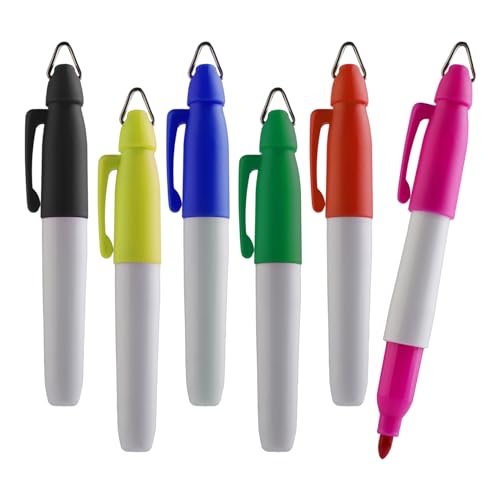 TH Golf Mini Permanent Markers, Assorted Colours, Fine Point, 6 Count (Mixed) - color: Mixed