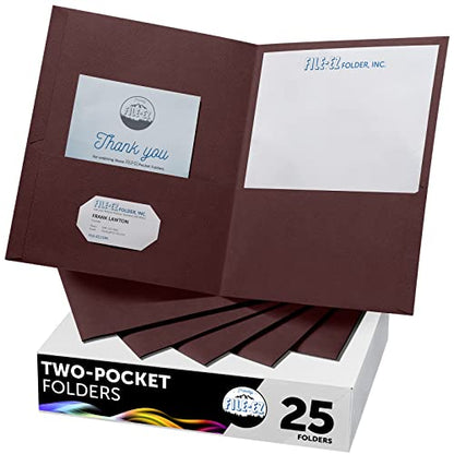 FILE-EZ Two-Pocket Folders, Dark Red Maroon Crimson Burgundy Color, 25-Pack, Textured Paper, Matte Finish, Letter Sheet Size (EZ-32559) - color: Dark Red, size: 25 Folders