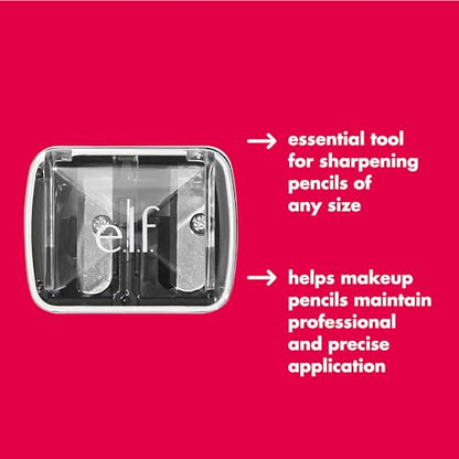 e.l.f., Dual-Pencil Sharpener, Convenient, Essential Tool, Sharpens, Easy To Clean, Travel-Friendly, Compact, Includes Bonus Small Sharpener - size: 1 Count (Pack of 1)