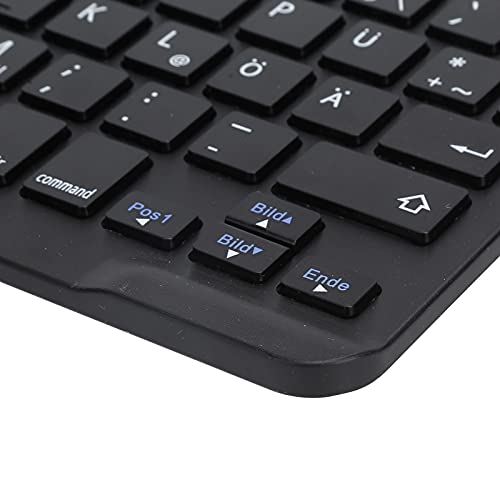 German Keyboard 10Inch Keyboard German Layout USB Computer Keyboard for Laptops, PC(Black)