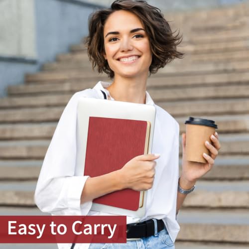 Lined Journal Notebook for Work College Ruled Note Book 5.79"x8.27" A5 PU Leather Daily Journaling 216 Pages for Women Men Writing Home School Supplies Business (Red) - color: 08-Red-1pack, style: A5 Lined 216pages