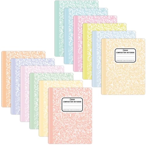 gisgfim 12 Pack Bulk Composition Notebook Wide Ruled, 12 Different Vibrant Colors, 96 Pages (48 Sheets), 9-3/4 x 7-1/2" Hard Cover Journal Notebooks for Studentsd,Classroom and Office(Pink Purple) - color: Pink Purple