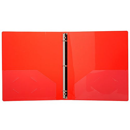 JAM PAPER Plastic 0.75 inch Binder - Red 3 Ring Binder - Sold Individually - color: Red, size: 0.75 inch