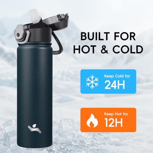 Konokyo 40 oz Insulated Water Bottle with Straw, Carry Loop, Mint - color: Mint, size: 40 Ounces