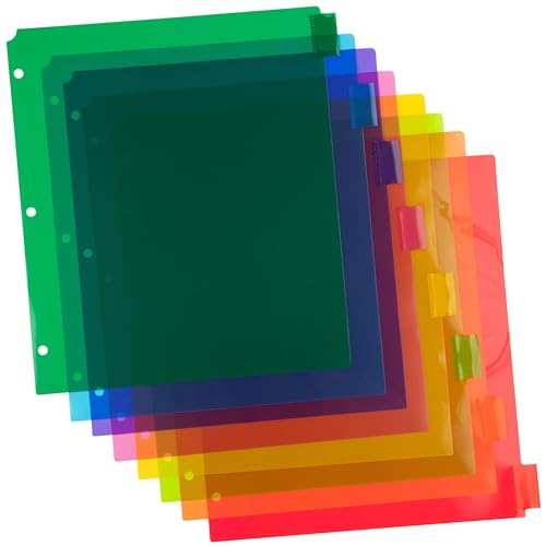 JAM PAPER Plastic Index Tab Dividers - 8-Tab - 9 3/4 x 11 1/2 - Multicolor - 8 Tabbed Dividers/Pack - color: One (1) Pack, size: 8-Tab without Pockets - Multi-Color