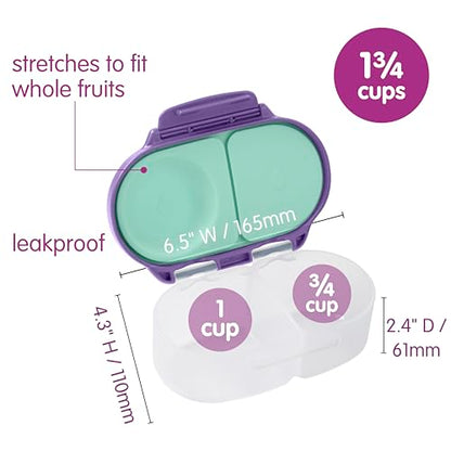 b.box Lunch Box Kids 2-pack, Mini Lunch Box + Snack Containers for Kids | 4.25 + 1.75 Cup Bento Box for Kids, Snack Box, Lunch Containers, Leak Proof, Dishwasher Safe, BPA Free, PFAS Free, Ages 4m+ - color: Lilac Pop