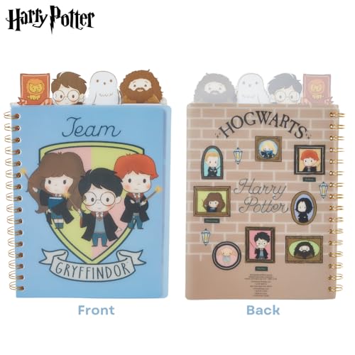Harry Potter Hogwarts Tab Journal Notebook, Spiral Bound, 96 Lined Pages, 8 x 7 inches, Blue - style: Harry Potter
