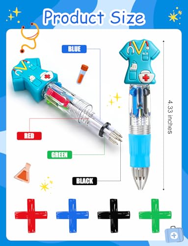 15Pcs 4 in 1 Mini Nurse Multicolor Ballpoint Pens Bulk for Kids | Retractable Ballpoint Pen 0.7mm for for Nurses Medical Assistant Students School Nurses Week Appreciation Gift - style: MiniNursingBallpointPens15Pcs