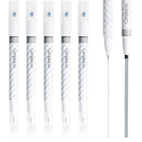 KOKUYO 2-Way Highlighter 5 Colors Set. Mark+ Dual Way of Point Types, 5 Pack of Pink (50th Anni. Grey) - color: 50th Anni. Grey