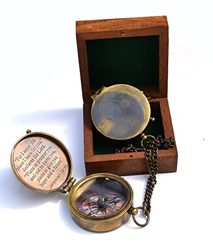 For I Know The Plans I Have For You, Jeremiah 29:11, Solid Brass Directional Engraved Compass, Baptism Gifts for Boys Girls, First Communion, Christian Gifts for Men, First Confirmation Gifts for Boys - style: #1 for I Know The Plans Compass