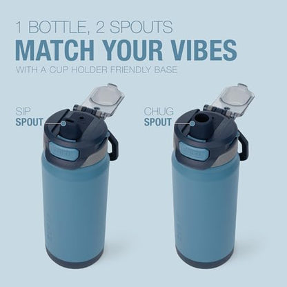ZULU Powerfill Pro 18oz Kids Stainless Steel Water Bottle with Quick Fill Lid, Triple Wall Vacuum Insulated, Leak Proof Locking Lid, Sip & Chug, Reusable, BPA Free, Dishwasher Safe, Midnight Storm - color: Midnight Storm