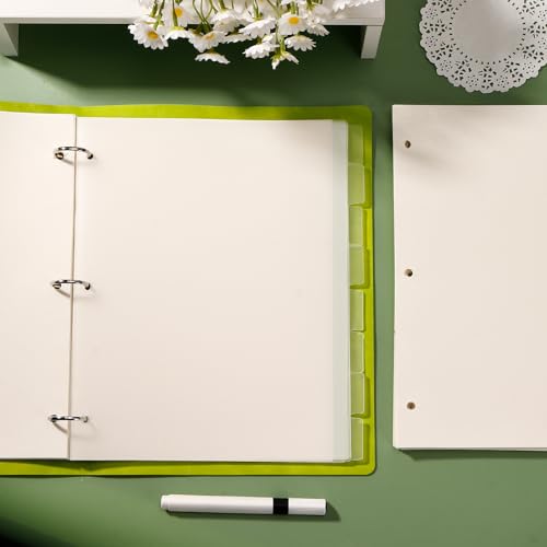 8 Tab White Binder Dividers, Plastic Binder Dividers for 3 Ring Binders, 8.3 x 11 Inch Index Divider for Binders, 3 Hole Punched Page Divider for Office School Notebooks - color: White
