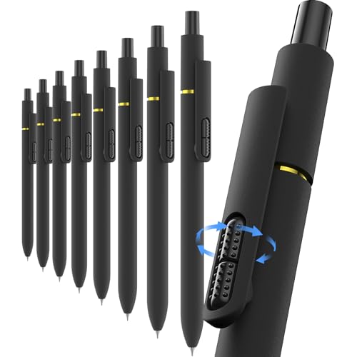 inkipen 8Pcs Gel Pens - 0.5mm Black Ink Pens Fine Point Smooth Writing, Quick Drying Retractable Pen for Journaling, Cute School & Office Supplies (Basic) - color: Basic