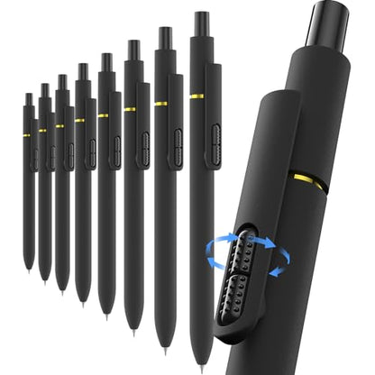 inkipen 8Pcs Gel Pens - 0.5mm Black Ink Pens Fine Point Smooth Writing, Quick Drying Retractable Pen for Journaling, Cute School & Office Supplies (Basic) - color: Basic