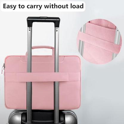 Hseok Laptop Shoulder Bag 13-14 inch Shockproof Water-Resistant HandBag with Small Case Compatible with MacBook Pro/Neo 14" M5/M4/M3/M2/M1, Mac Air/Pro 13.3", XPS 13/14, Most 13"-14" PC,Pink - color: Pink, size: 13"-14"