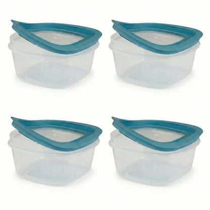 Storage Containers, Easy Find Lids, Teal, 2 Cup pack of 4, Flex & Seal, Leak Proof Lids, Food Storage Set, Clear Meal Prep Flex Containers, Assortment - size: 2Cup