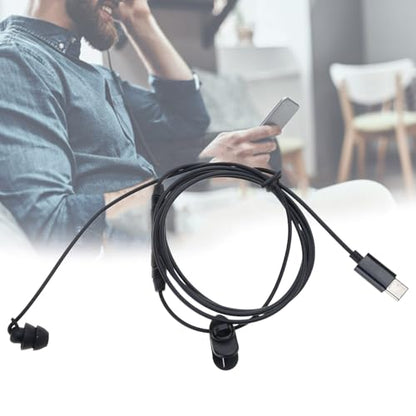 USB Type-C Single-Sided in-line Headset with Microphone, Suitable for Mobile Phones and Computers, Designed for Driving