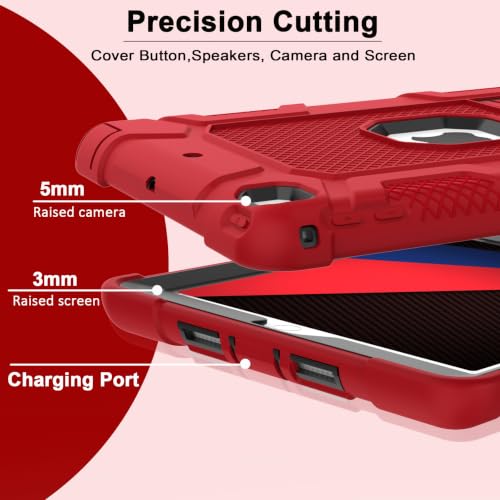 iPad 6th Generation Cases, iPad 5th Generation Case, iPad Air 2 Case, Shockproof Rugged Drop Protection Cover Built with Kickstand for iPad 9.7'' A1893/A1954/A1822/A1823(Red) - color: Red+Black