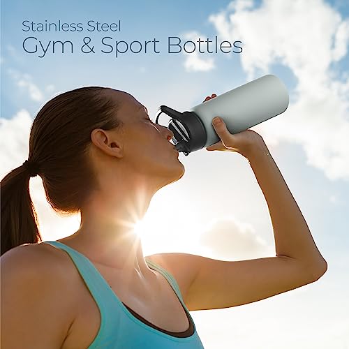 SipX™ 25 oz Insulated Water Bottle with 3 Lids – Leakproof Stainless Steel, Triple Insulated – Cold 24 Hours/Hot 12 Hours – Durable Bottle for School, Gym, Travel – Blue - color: Blue, size: 25 Ounces