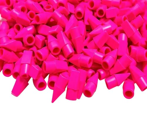 Caps Pencil Erasers Chisel Shape Pencil Eraser Arrowhead Top Erasers Latex Free Pencil Pencil Eraser Toppers Studying Supplies - color: Pink