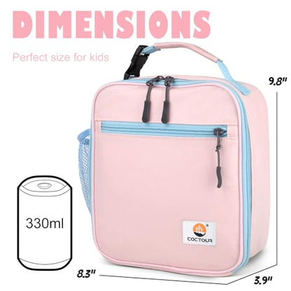 CaCTOUR Lunch Box Kids,Premium Insulated Lunch Bag for Girls Boys,Soft Bag Mini Cooler Back to School Thermal Reusable Lunch Bag for Work School Picnic (Pink) - color: B-Pink