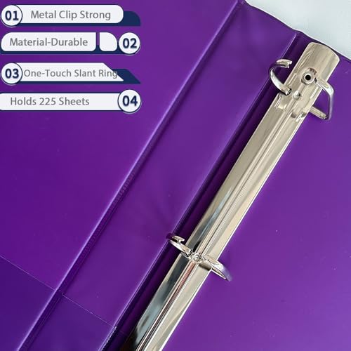 XHSHENG 1 Inch Binders 3 Ring,One Touch Easy Open D-Rings,Letter Size | 1 In Three Ring Binders,with 2 Pockets, Holds 225 Sheets 8.5x11 inch Papers, View Binders for School Supplies - size: 6 Pack 1 inch