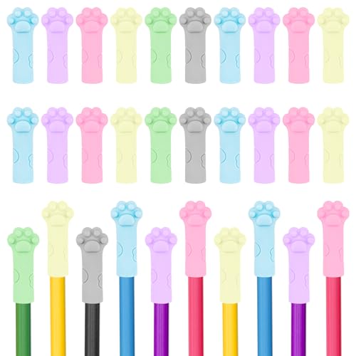 LanMa Cat Paw Pencil Top Erasers, 30 Pack Eraser Caps Pencil Extenders, Cap Pencil Eraser Toppers for Kids, Tip Protectors, Classroom Prizes - color: Cat Paw, size: 30 Pack