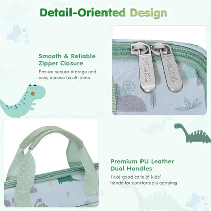 MoKo 10-12.5 Inch Kids Tablet Sleeve Carrying Case for Fire HD 10 13th/11th Gen, Fire HD 8/7 Kids 2022, Tablet Bag with Shoulder Strap for 10/10.1 Inch Android 12/13, Green Dinosaur - color: Green Dinosaur, style: 12.5 Inch