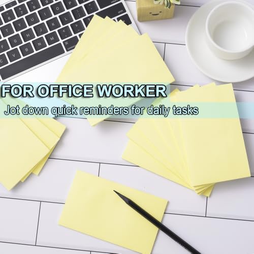 (15 Pads) Sticky Notes 3x5 in,Light Yellow Notepads,Stickies,Memo Note Pad | Super Sticking Power,Strong Adhesive,Post on Windows Doors,Office School,Recyclable,Easy to Write on,Hold Well - color: Yellow