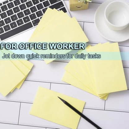 (15 Pads) Sticky Notes 3x5 in,Light Yellow Notepads,Stickies,Memo Note Pad | Super Sticking Power,Strong Adhesive,Post on Windows Doors,Office School,Recyclable,Easy to Write on,Hold Well - color: Yellow