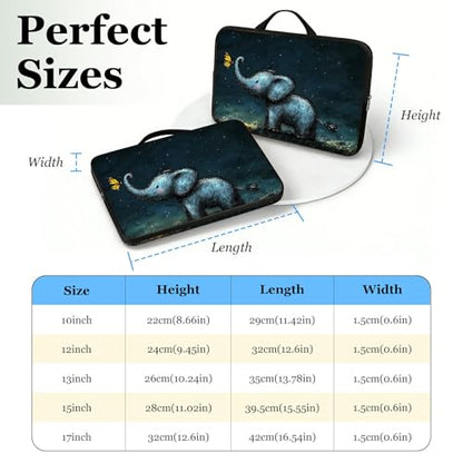 13 13.3 14 inch Laptop Sleeve with Handle, Baby Elephant Water‑Resistant Laptop Carrying Case for MacBook Air 13-inch/MacBook Pro 13/14 inch/Dell/HP/Lenovo - color: Baby Elephant, size: 13-14 inch Devices