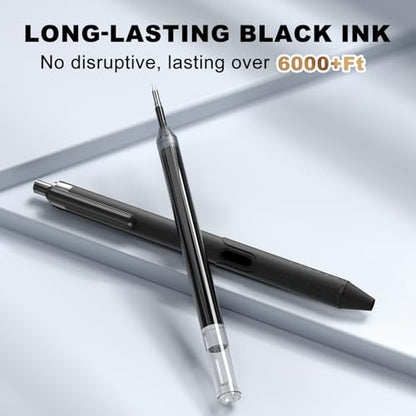 12 Pack Gel Pens Black Ink 0.5mm Smooth Writing Retractable Pen | Fine Point, Long-lasting, Quick-Drying No Smudge, Cute Soft Grip Pens for Journaling, Taking Note for School Office Student - color: 0.5MM-Black Ink-12 PCS