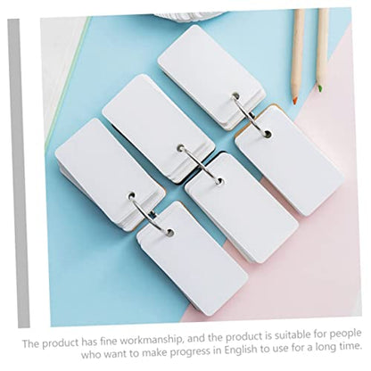 Operitacx 4Pcs Binding Ring Blank Cards Thick Memo Card Notepads Kraft Cover Portable for Students and Learning Activities - size: 7.00X4.00X3.00CM