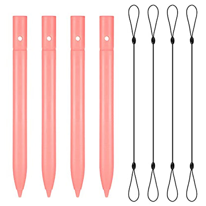 Flutesan 4.5 Inch LCD Writing Tablet Pen Replacement 4 Pcs Kids Stylus Pen for Drawing Tablet Doodle Pad with 4 Hanging Rope(Light Pink) - color: Light Pink