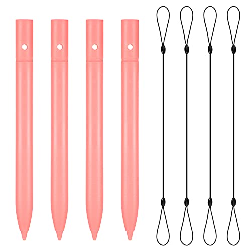 Flutesan 4.5 Inch LCD Writing Tablet Pen Replacement 4 Pcs Kids Stylus Pen for Drawing Tablet Doodle Pad with 4 Hanging Rope(Light Pink) - color: Light Pink
