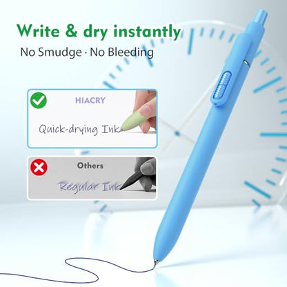 Hiacry 8 Pcs Gel Pens - 0.7mm Fine Point Quick-Dry Blue Ink Fidget Pens | Smooth Writing Pens, No Bleed, No Smear, Note Taking Journaling, School Office Supplies for Men & Women (Dopamine 8Pcs ) - color: Dopamine Blue Ink -8pcs