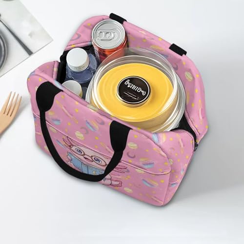 Kawaii Axolotl Kids Lunch Bag Large Capacity Kids Insulated Lunch Box Bag Thermal Picnic Cool Bags Lightweight for Work School Picnic Camping - color: Kawaii Axolotl