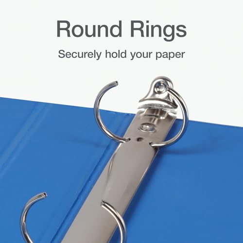 Oxford 1 Inch Binder, Durable 3 Ring 1 Inch with View Cover, XtraLife Hinge, Non-Stick PVC-Free, Blue, 225-Sheet Capacity, Single Binder (1017670) - color: Blue, size: 1 Inch