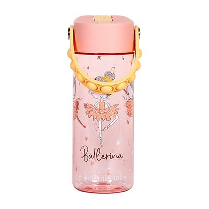 Elemental Water Bottles for Kids - Splash Kids Water Bottle for School with Pop-it Handle - BPA Free Tritan Plastic Water Bottle with Straw Leak Proof when Spout is Closed - Ballerina - 18oz - color: Ballerina