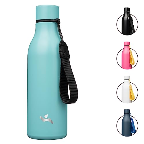 Konokyo Insulated Water Bottle with Strap,18 oz Double Wall Stainless Steel Vacuum Bottles Metal Water Flask,Turquoise - color: Turquoise, size: 18 Ounces