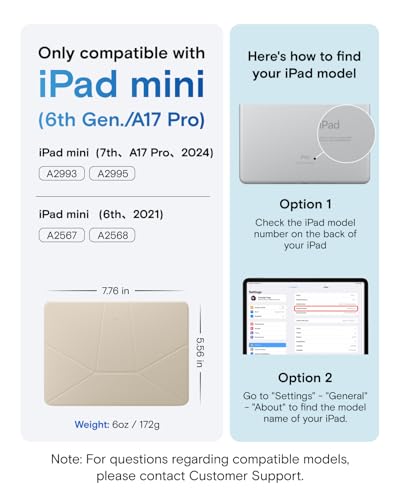 MOFT Dynamic Folio Case for iPad mini 7th A17 Pro 2024 & iPad mini 6th A15 2021, 8.3 Inch Slim Magnetic Stand Case with 20+ Viewing Angles, Auto Wake/Sleep, Ultra Thin, Beach White x Terracotta - color: Beach White x Terracotta, size: iPad mini (7th A17Pr