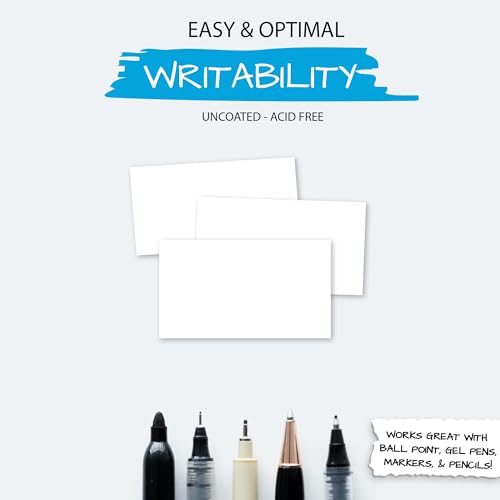 Home Advantage 2x3.5 Blank Index Cards - Our 50 Pack of Blank Note Cards Use Heavy Duty Cardstock to Make Them Bleed Proof - These Plain Index Cards Make Great Blank Business Cards & Blank Flashcards - size: 2x3.5