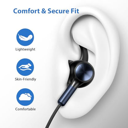 USB Earbuds with Microphone for PC Laptop, 7.5FT Wired USB A Computer Zoom Meeting Mute Headphones Headsets for Office School Desktop PS5 HiFi Noise Isolation In Ear Corded Gaming Earphones with Mic