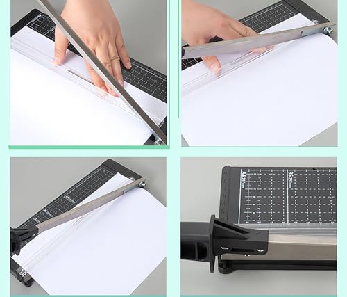 A4 Heavy Duty Paper Cutter, 15.6 in x 8.8 in 8 Sheets Capacity Paper Trimmer for Coupon, Label, Cardstock, and Scrapbooking Craft for Office and Home (White) - color: White