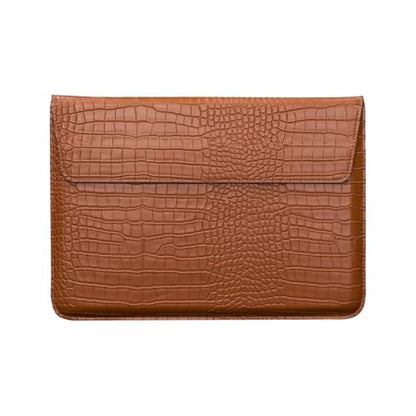 Protective Slim Portable Laptop Sleeve 13-13.6 Inch Crocodile PU Leather Case for MacBook Neo 13 A18 Pro A3404 Air 13 Pro 13 M5 A3449 M4 A3240 M3 M2 M1, for HP Dell Microsoft Notebook, Brown - color: Brown
