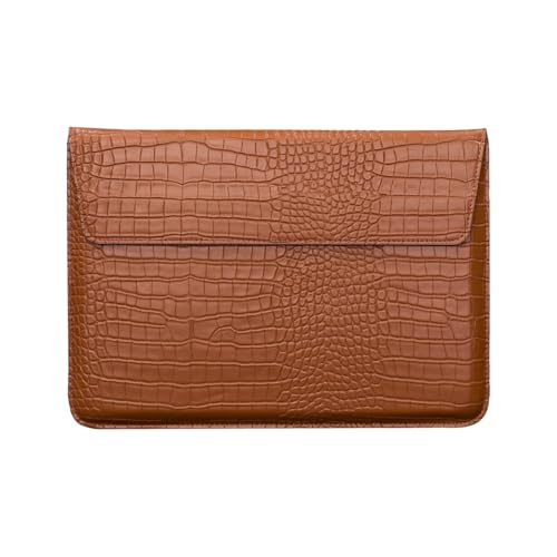 Protective Slim Portable Laptop Sleeve 13-13.6 Inch Crocodile PU Leather Case for MacBook Neo 13 A18 Pro A3404 Air 13 Pro 13 M5 A3449 M4 A3240 M3 M2 M1, for HP Dell Microsoft Notebook, Brown - color: Brown