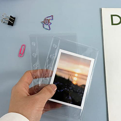12 Pack A7 Size Clear Sheet Protectors 2.6 x 4.8 Inch Plastic Sleeves Page Protectors Top Loading Paper Protector for 6 Ring Binders, Acid-Free, Archival Safe for Documents and Photos - size: A7